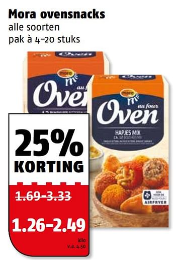 Aanbiedingen Mora ovensnacks - Mora - Geldig van 06/11/2017 tot 12/11/2017 bij Poiesz