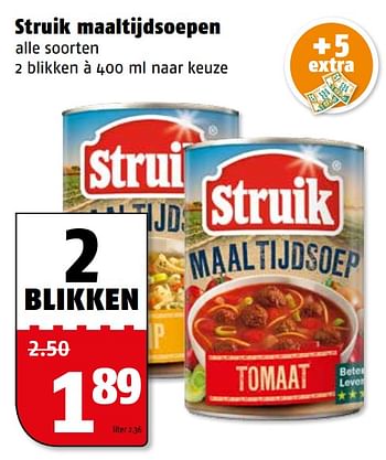 Aanbiedingen Struik maaltijdsoepen - Struik - Geldig van 06/11/2017 tot 12/11/2017 bij Poiesz