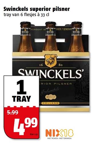 Aanbiedingen Swinckels superior pilsner - Swinckelsâ€™  - Geldig van 06/11/2017 tot 12/11/2017 bij Poiesz