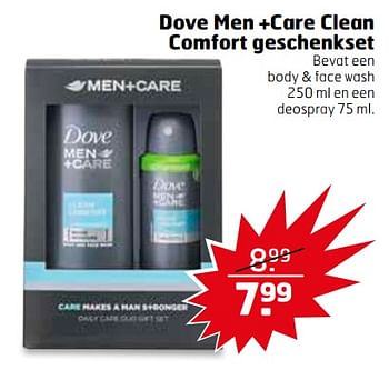 Aanbiedingen Dove men +care clean comfort geschenkset - Dove - Geldig van 07/11/2017 tot 12/11/2017 bij Trekpleister