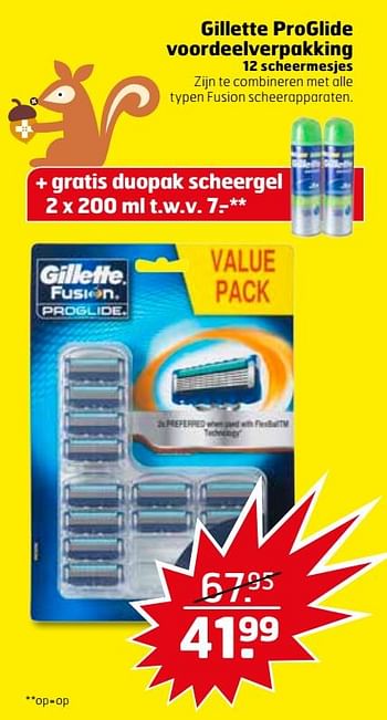 Aanbiedingen Gillette proglide voordeelverpakking 12 scheermesjes - Gillette - Geldig van 07/11/2017 tot 12/11/2017 bij Trekpleister