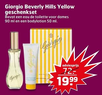 Aanbiedingen Giorgio beverly hills yellow geschenkset - Giorgio Beverly Hills - Geldig van 07/11/2017 tot 12/11/2017 bij Trekpleister