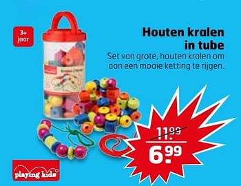Aanbiedingen Houten kralen in tube - Playing Kids - Geldig van 07/11/2017 tot 12/11/2017 bij Trekpleister