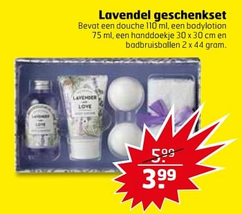 Aanbiedingen Lavendel geschenkset - Lavendel - Geldig van 07/11/2017 tot 12/11/2017 bij Trekpleister