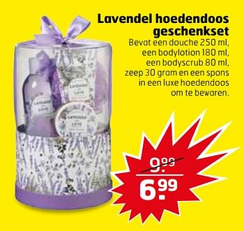Aanbiedingen Lavendel hoedendoos geschenkset - Lavendel - Geldig van 07/11/2017 tot 12/11/2017 bij Trekpleister
