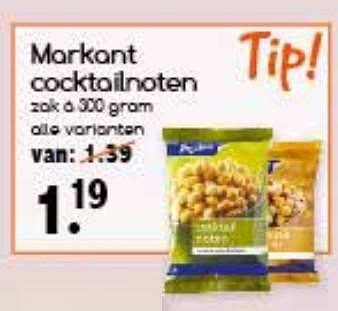 Aanbiedingen Markant cocktailnoten - Markant - Geldig van 06/11/2017 tot 11/11/2017 bij Agrimarkt
