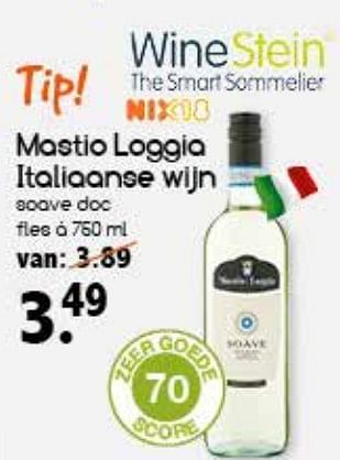 Aanbiedingen Mostio loggia italiaanse wijn - Witte wijnen - Geldig van 06/11/2017 tot 11/11/2017 bij Agrimarkt