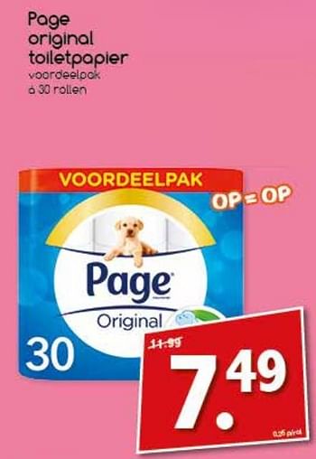 Aanbiedingen Page original toiletpapier - Page - Geldig van 06/11/2017 tot 11/11/2017 bij Agrimarkt