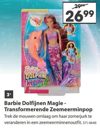 Aanbiedingen Barbie dolfijnen magie - transformerende zeemeerminpop - Mattel - Geldig van 23/10/2017 tot 05/12/2017 bij Top1Toys