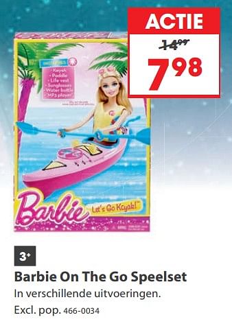 Aanbiedingen Barbie on the go speelset - Mattel - Geldig van 23/10/2017 tot 05/12/2017 bij Top1Toys