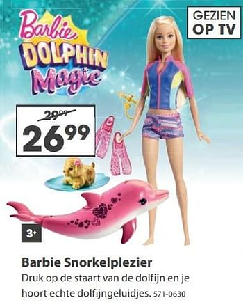 Aanbiedingen Barbie snorkelplezier - Mattel - Geldig van 23/10/2017 tot 05/12/2017 bij Top1Toys