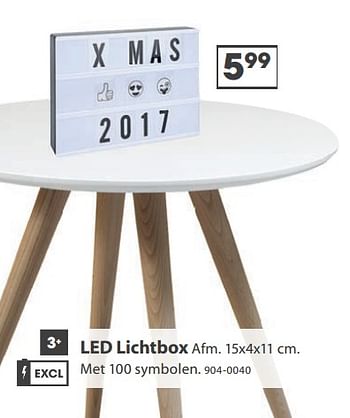 Aanbiedingen Led lichtbox - Huismerk - Top1Toys - Geldig van 23/10/2017 tot 05/12/2017 bij Top1Toys