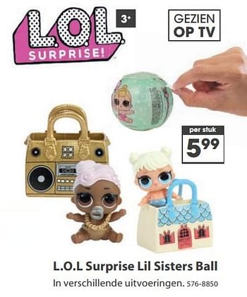 Aanbiedingen L.o.l surprise lil sisters ball - Lol Suprise - Geldig van 23/10/2017 tot 05/12/2017 bij Top1Toys