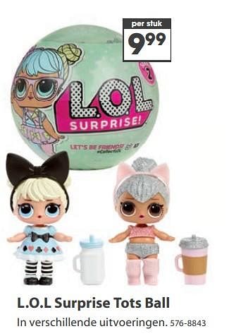 Aanbiedingen L.o.l surprise tots ball - Lol Suprise - Geldig van 23/10/2017 tot 05/12/2017 bij Top1Toys