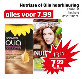 Aanbiedingen Nutrisse of olia haarkleuring - Garnier - Geldig van 07/11/2017 tot 12/11/2017 bij Trekpleister