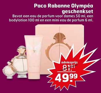 Aanbiedingen Paco rabanne olympéa geschenkset - Paco Rabanne - Geldig van 07/11/2017 tot 12/11/2017 bij Trekpleister