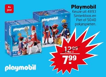 Aanbiedingen Playmobil keuze uit 4893 sinterklaas en piet of 5040 pakjespieten - Playmobil - Geldig van 07/11/2017 tot 12/11/2017 bij Trekpleister