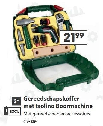 Aanbiedingen Bosch gereedschapskoffer met ixolino boormachine - Theo Klein - Geldig van 23/10/2017 tot 05/12/2017 bij Top1Toys