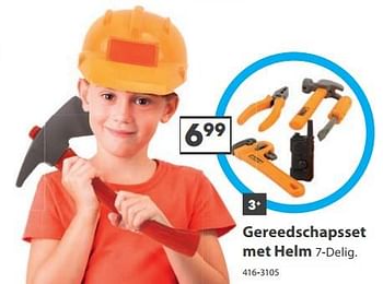 Aanbiedingen Gereedschapsset met helm - Huismerk - Top1Toys - Geldig van 23/10/2017 tot 05/12/2017 bij Top1Toys