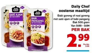 Aanbiedingen Daily chef oosterse maaltijd - Daily chef - Geldig van 08/11/2017 tot 14/11/2017 bij Hoogvliet