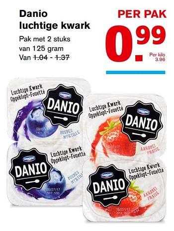 Aanbiedingen Danio luchtige kwark - Danio - Geldig van 08/11/2017 tot 14/11/2017 bij Hoogvliet