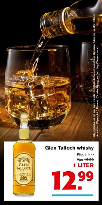 Aanbiedingen Glen talloch whisky - Glen Talloch - Geldig van 08/11/2017 tot 14/11/2017 bij Hoogvliet