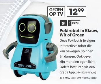 Aanbiedingen Pokirobot in blauw, wit of groen - Huismerk - Top1Toys - Geldig van 23/10/2017 tot 05/12/2017 bij Top1Toys