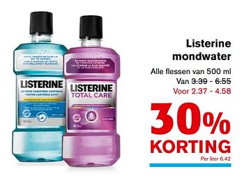 Aanbiedingen Listerine mondwater - Listerine - Geldig van 08/11/2017 tot 14/11/2017 bij Hoogvliet
