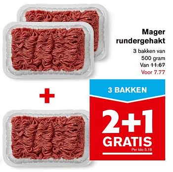 Aanbiedingen Mager rundergehakt - Huismerk - Hoogvliet - Geldig van 08/11/2017 tot 14/11/2017 bij Hoogvliet