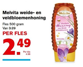 Aanbiedingen Melvita weide- en veldbloemenhoning - Melvita - Geldig van 08/11/2017 tot 14/11/2017 bij Hoogvliet