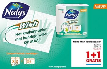 Aanbiedingen Nalys wish keukenpapier - Nalys - Geldig van 08/11/2017 tot 14/11/2017 bij Hoogvliet