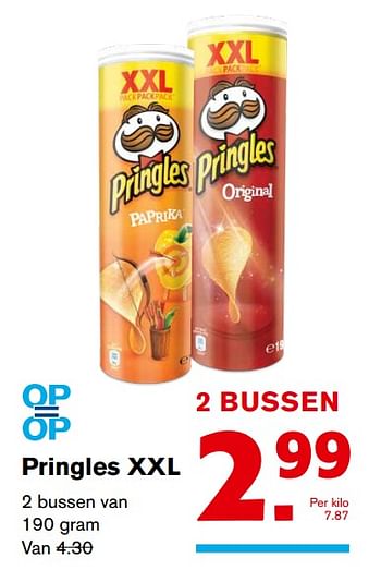 Aanbiedingen Pringles xxl - Pringles - Geldig van 08/11/2017 tot 14/11/2017 bij Hoogvliet