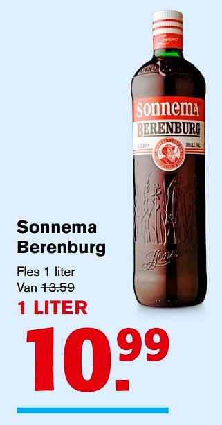 Aanbiedingen Sonnema berenburg - Sonnema - Geldig van 08/11/2017 tot 14/11/2017 bij Hoogvliet
