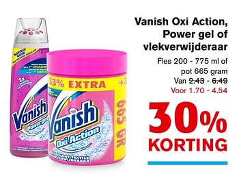 Aanbiedingen Vanish oxi action, power gel of vlekverwijderaar - Vanish - Geldig van 08/11/2017 tot 14/11/2017 bij Hoogvliet