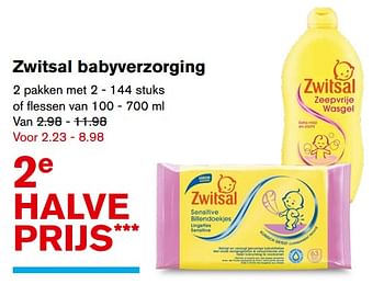 Aanbiedingen Zwitsal babyverzorging - Zwitsal - Geldig van 08/11/2017 tot 14/11/2017 bij Hoogvliet