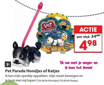 Aanbiedingen Pet parade hondjes of katjes - Pet Parade - Geldig van 23/10/2017 tot 05/12/2017 bij Top1Toys