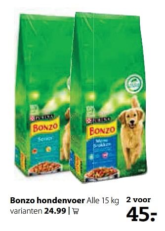 Aanbiedingen Bonzo hondenvoer - Purina - Geldig van 06/11/2017 tot 19/11/2017 bij Boerenbond
