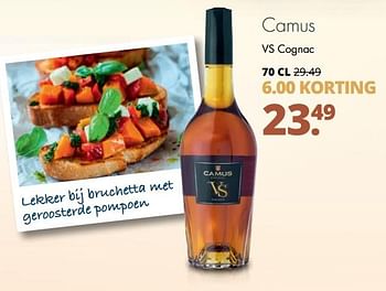 Aanbiedingen Camus vs cognac - Camus - Geldig van 06/11/2017 tot 18/11/2017 bij Mitra