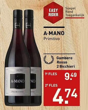 Aanbiedingen A-mano primitivo - Rode wijnen - Geldig van 06/11/2017 tot 19/11/2017 bij Gall & Gall