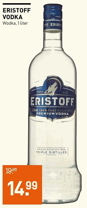 Aanbiedingen Eristoff vodka wodka - Eristoff - Geldig van 06/11/2017 tot 19/11/2017 bij Gall & Gall