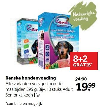 Aanbiedingen Renske hondenvoeding alle varianten vers gestoomde maaltijden - Renske - Geldig van 06/11/2017 tot 19/11/2017 bij Pets Place