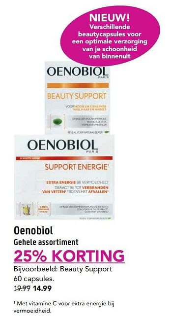 Aanbiedingen Beauty support - Oenobiol - Geldig van 06/11/2017 tot 14/11/2017 bij D.I.O. Drogist