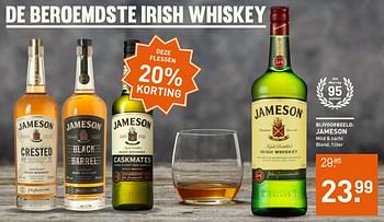 Aanbiedingen Jameson mild + zacht blend - Jameson - Geldig van 06/11/2017 tot 19/11/2017 bij Gall & Gall