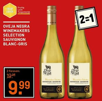 Aanbiedingen Oveja negra winemakers selection sauvignon blanc-gris - Witte wijnen - Geldig van 06/11/2017 tot 19/11/2017 bij Gall & Gall