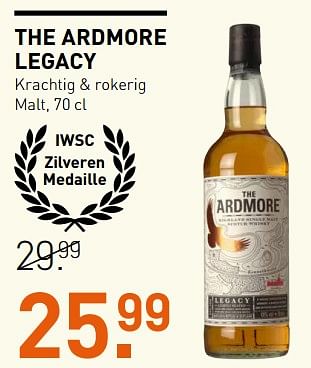 Aanbiedingen The ardmore legacy krachtig + rokerig malt - The Ardmore - Geldig van 06/11/2017 tot 19/11/2017 bij Gall & Gall