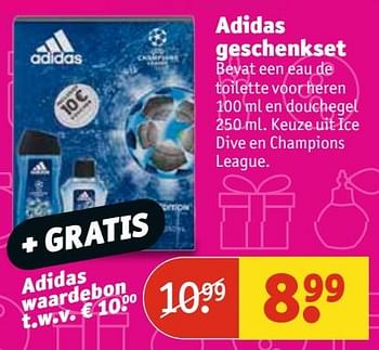 Aanbiedingen Adidas geschenkset - Adidas - Geldig van 07/11/2017 tot 19/11/2017 bij Kruidvat