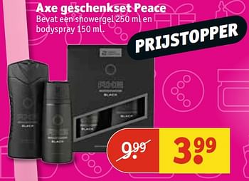 Aanbiedingen Axe geschenkset peace - Axe - Geldig van 07/11/2017 tot 19/11/2017 bij Kruidvat