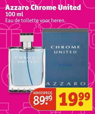 Aanbiedingen Azzaro chrome united 100 ml - Chrome - Geldig van 07/11/2017 tot 19/11/2017 bij Kruidvat