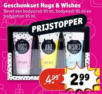 Aanbiedingen Geschenkset hugs + wishes - Huismerk - Kruidvat - Geldig van 07/11/2017 tot 19/11/2017 bij Kruidvat