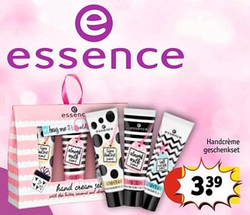 Aanbiedingen Handcrème geschenkset - Essence - Geldig van 07/11/2017 tot 19/11/2017 bij Kruidvat